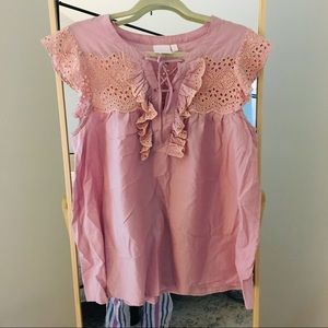 Lauren Conrad Lavender Top w/ Ruffle | M